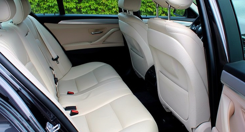 BMW 5 Series rear seats in cream leather